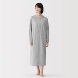 婦人　なめらか　接結　長袖ワンピース