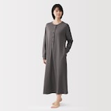 婦人　なめらか　接結　長袖ワンピース