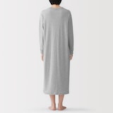 婦人　なめらか　接結　長袖ワンピース