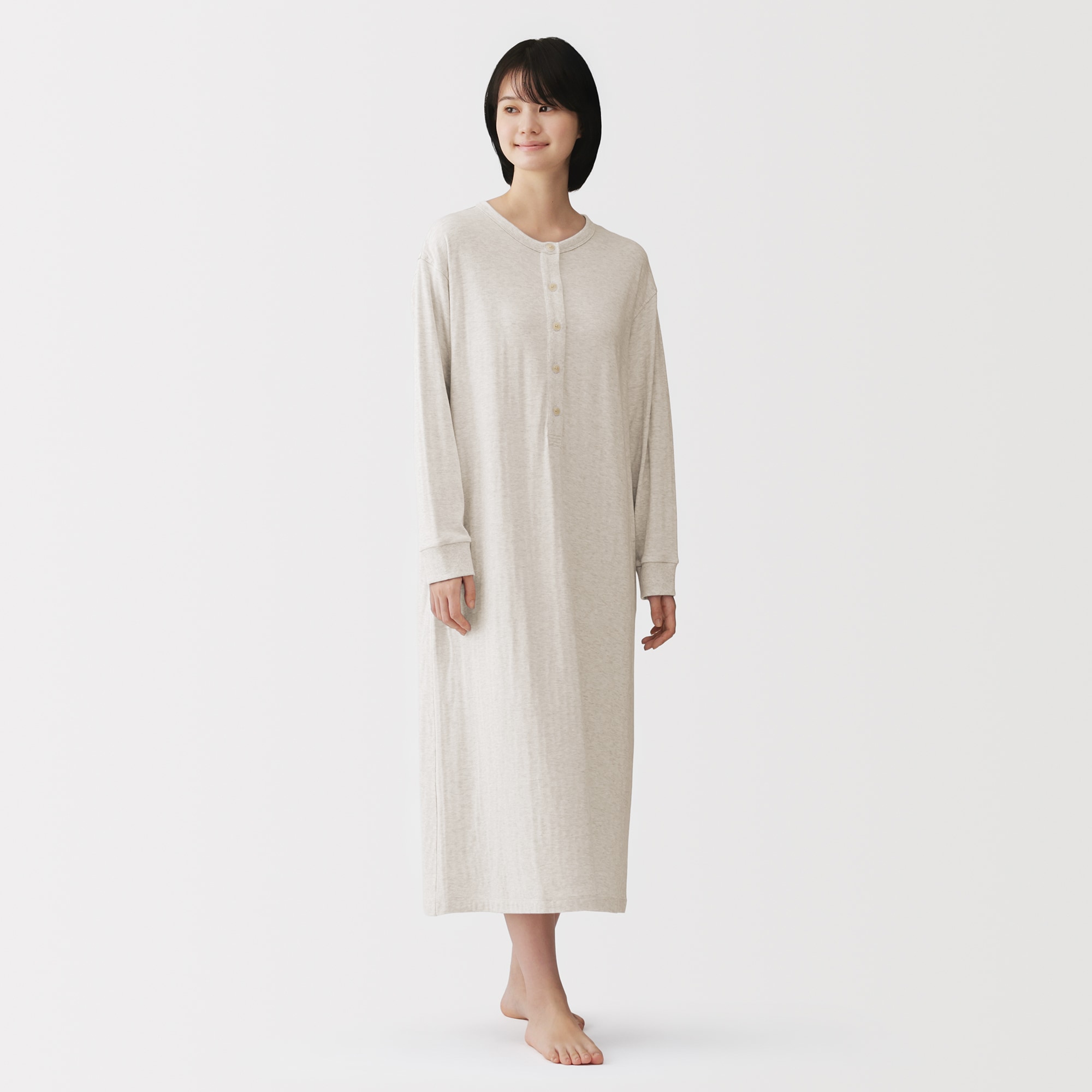 婦人 なめらか 接結 長袖ワンピース | 無印良品