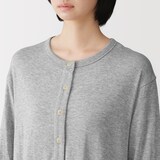 婦人　なめらか　接結　長袖ワンピース