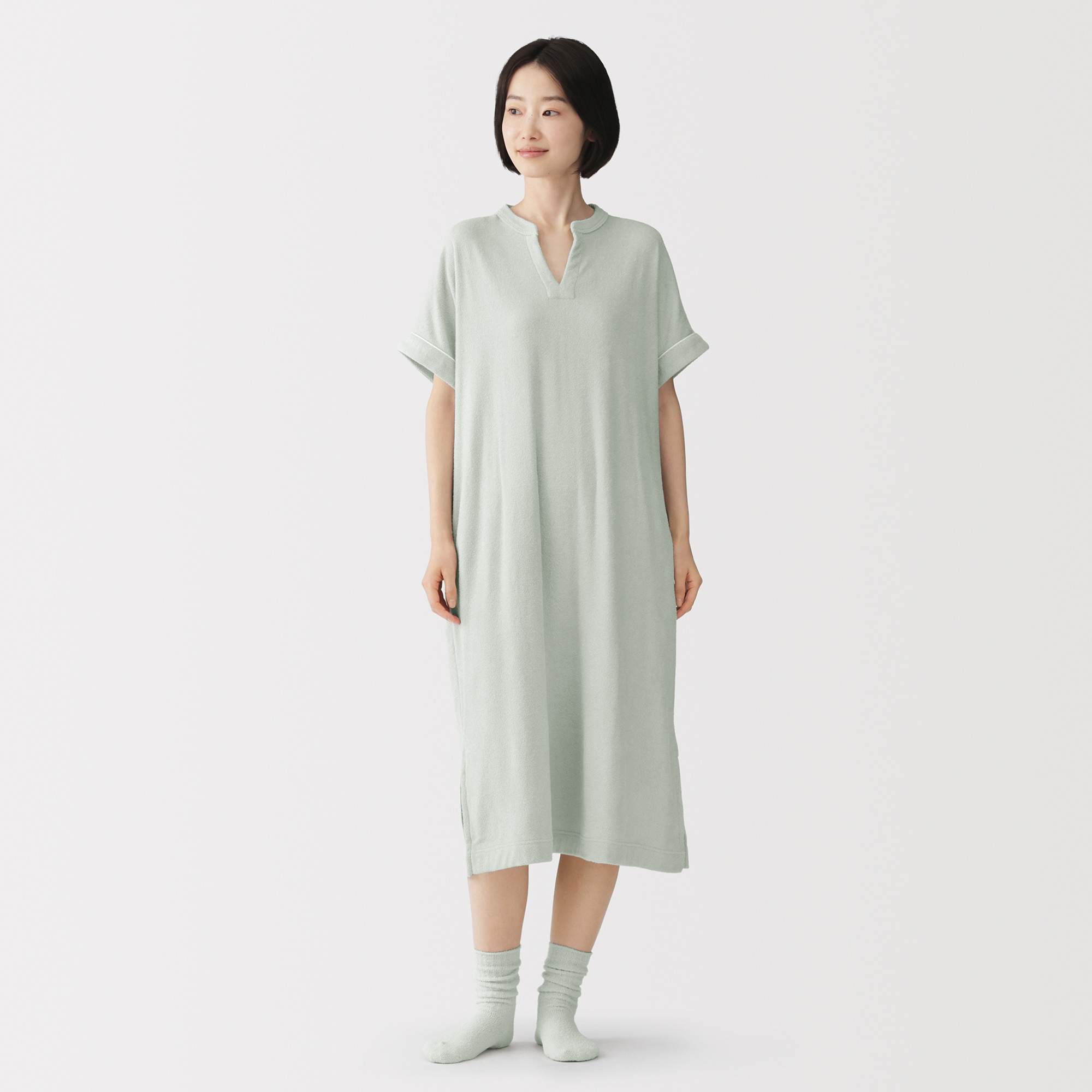 婦人　着るタオル　両面パイル　半袖ワンピース | 無印良品
