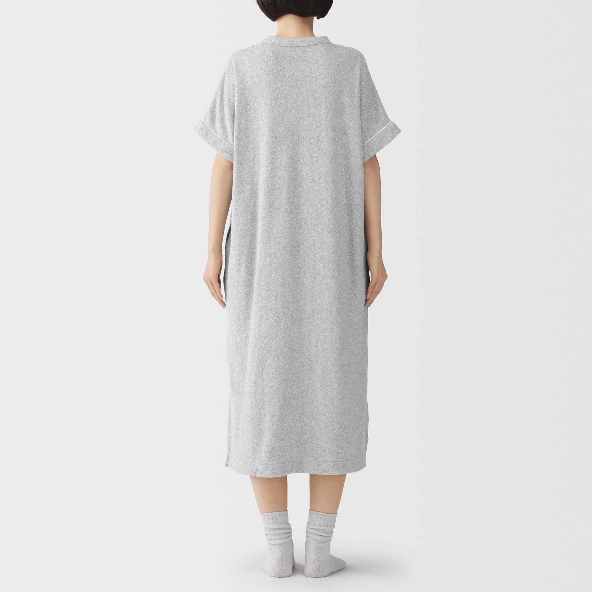 婦人　着るタオル　両面パイル　半袖ワンピース