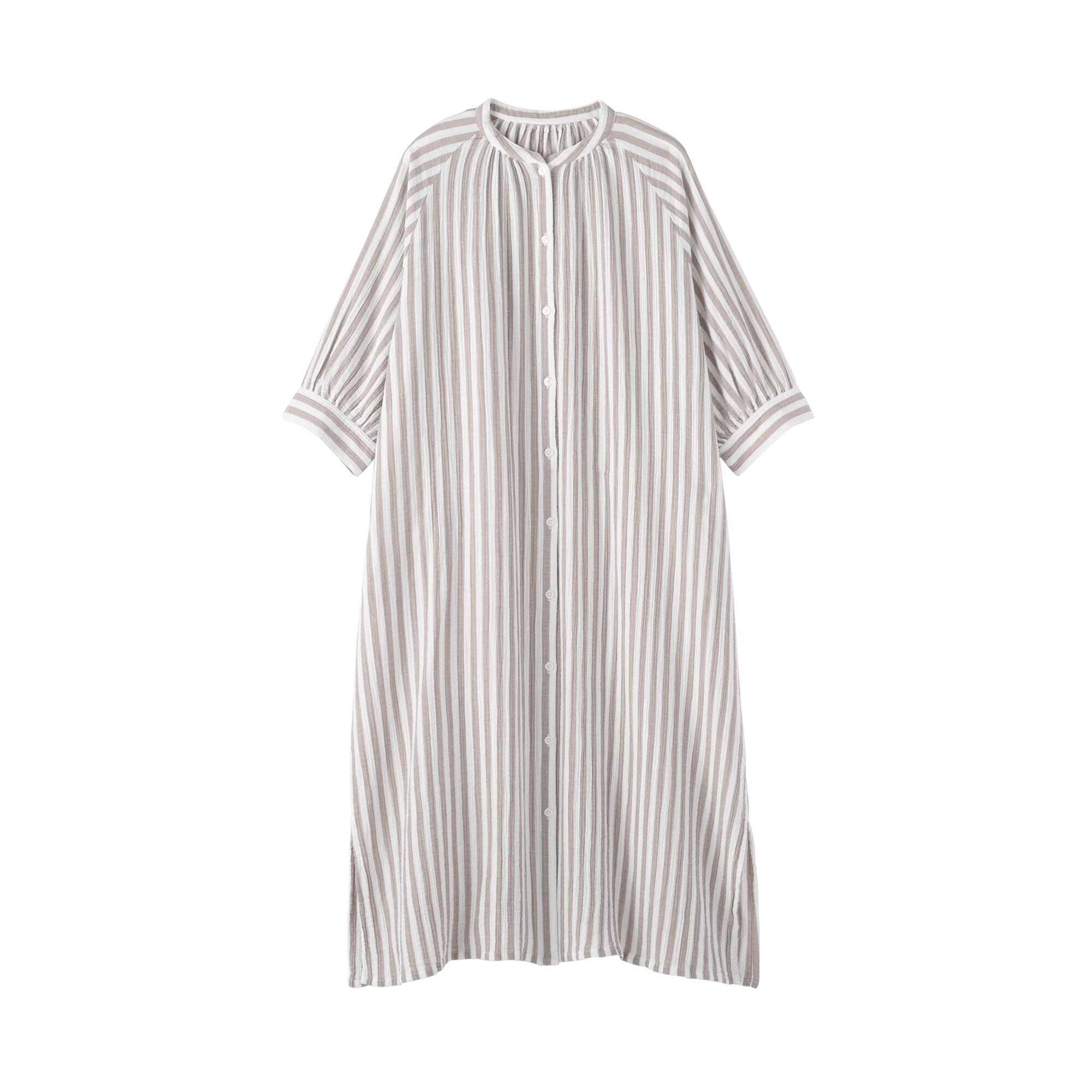 婦人　楊柳ガーゼ　五分袖ワンピース