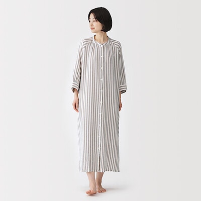 婦人　楊柳ガーゼ　五分袖ワンピース