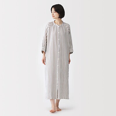 婦人　楊柳ガーゼ　五分袖ワンピース