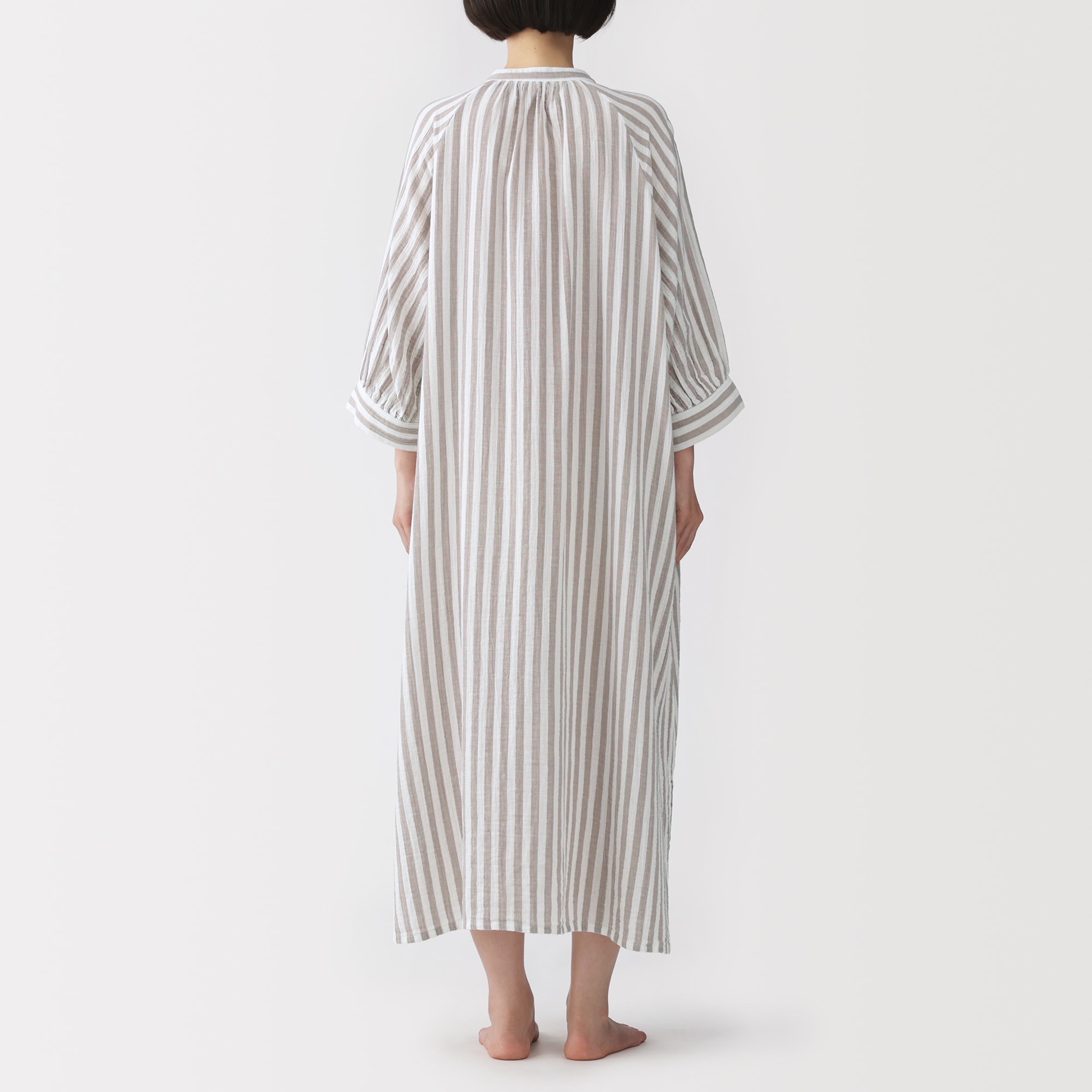 婦人 楊柳ガーゼ 五分袖ワンピース | 無印良品