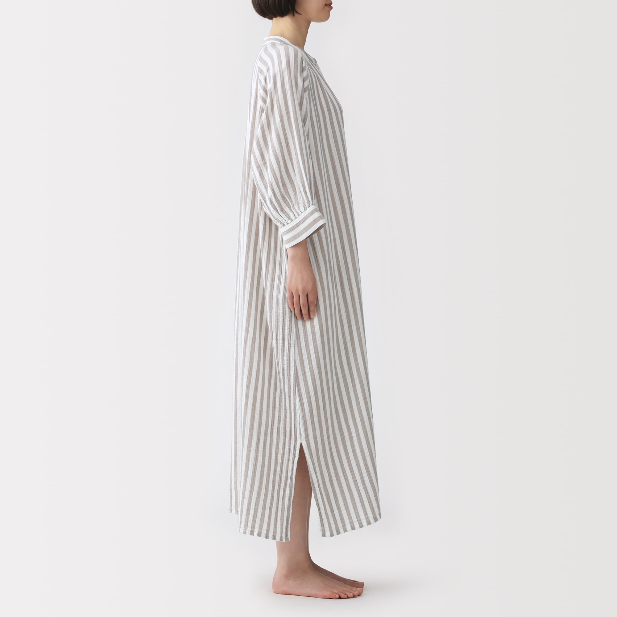 婦人　楊柳ガーゼ　五分袖ワンピース