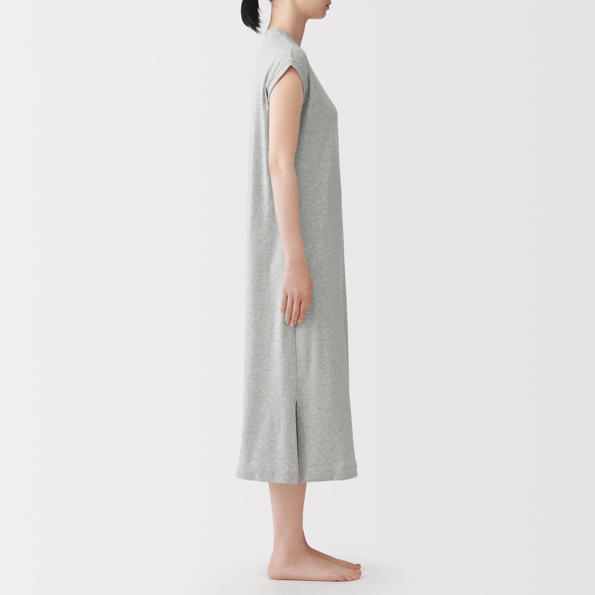 婦人　なめらか　涼感　フレンチスリーブワンピース