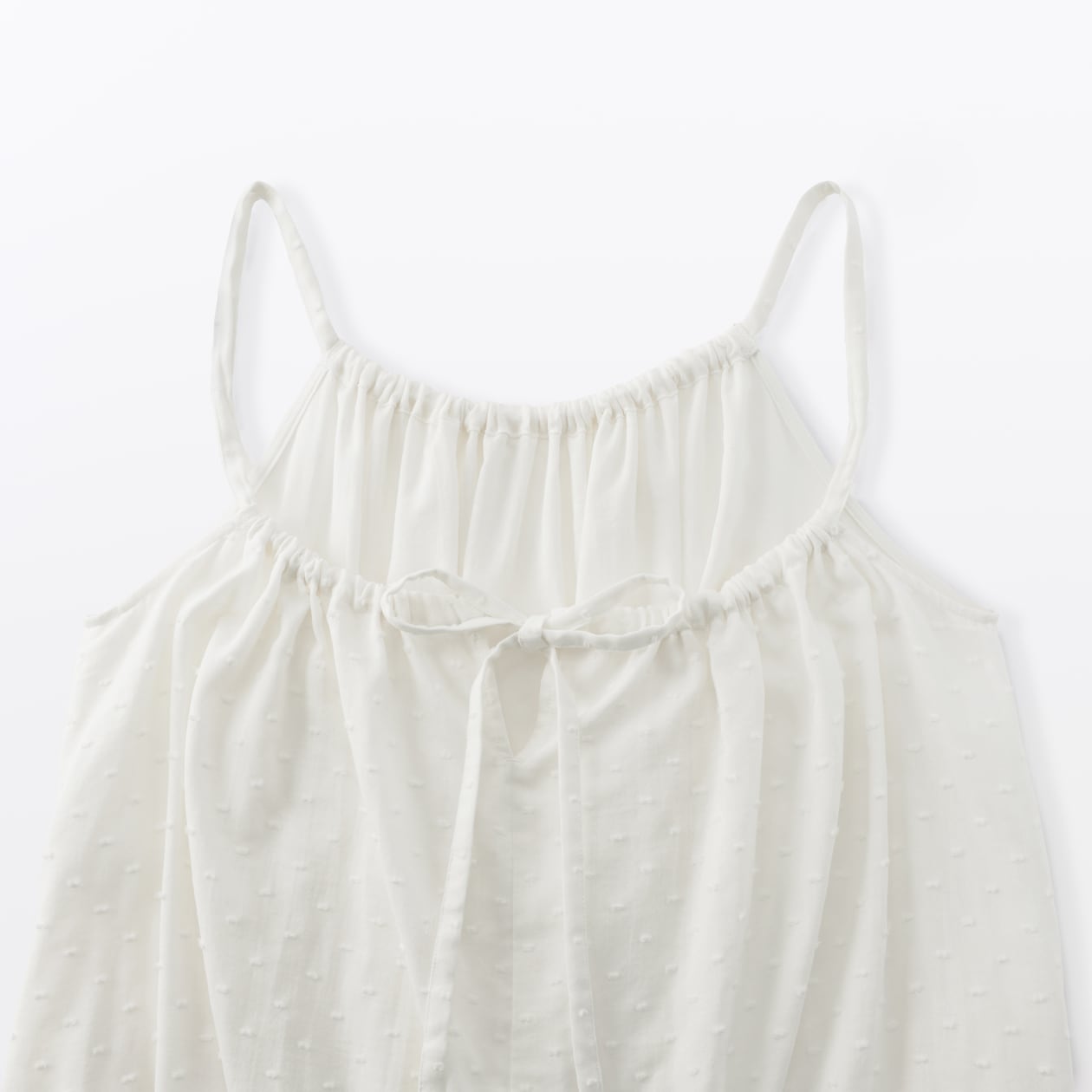 婦人　二重ガーゼ　ドットドビー　キャミワンピース