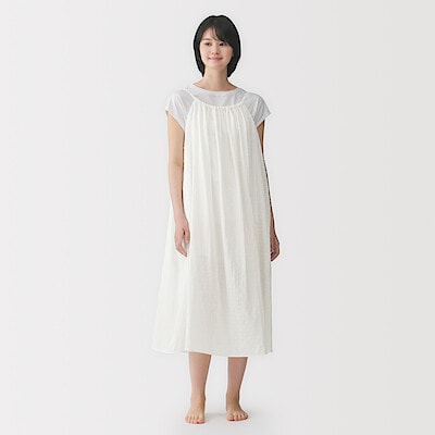 【１２月上旬発売予定】婦人　二重ガーゼ　ドットドビー　キャミワンピース