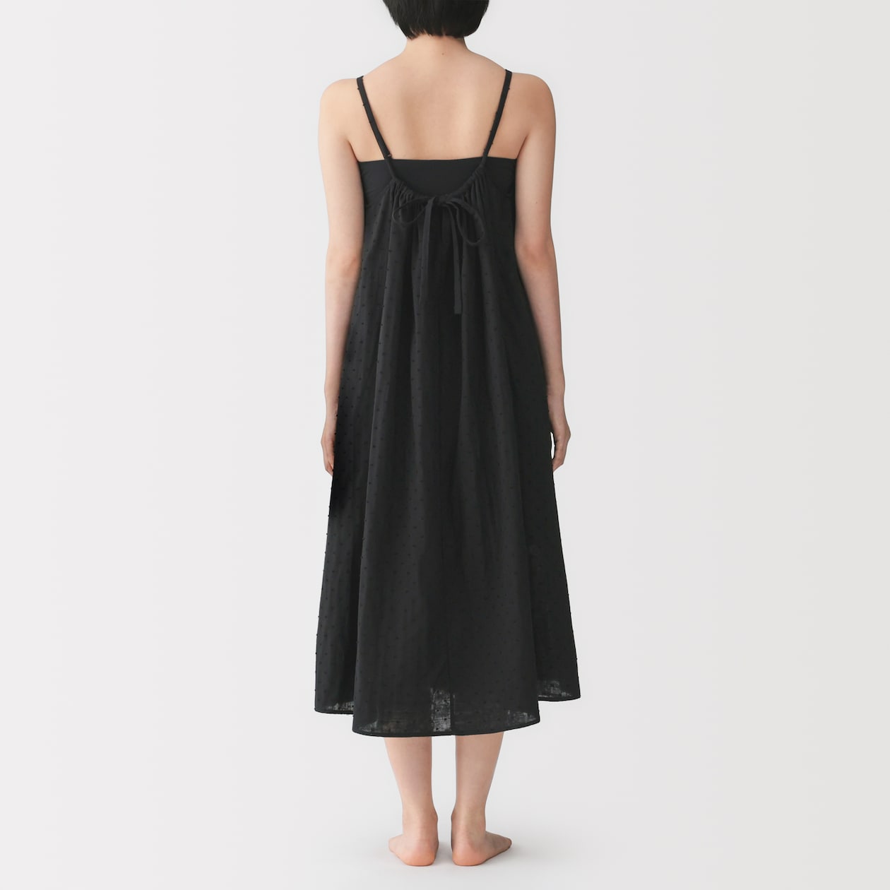 婦人　二重ガーゼ　ドットドビー　キャミワンピース