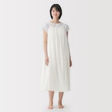 婦人　二重ガーゼ　ドットドビー　キャミワンピース