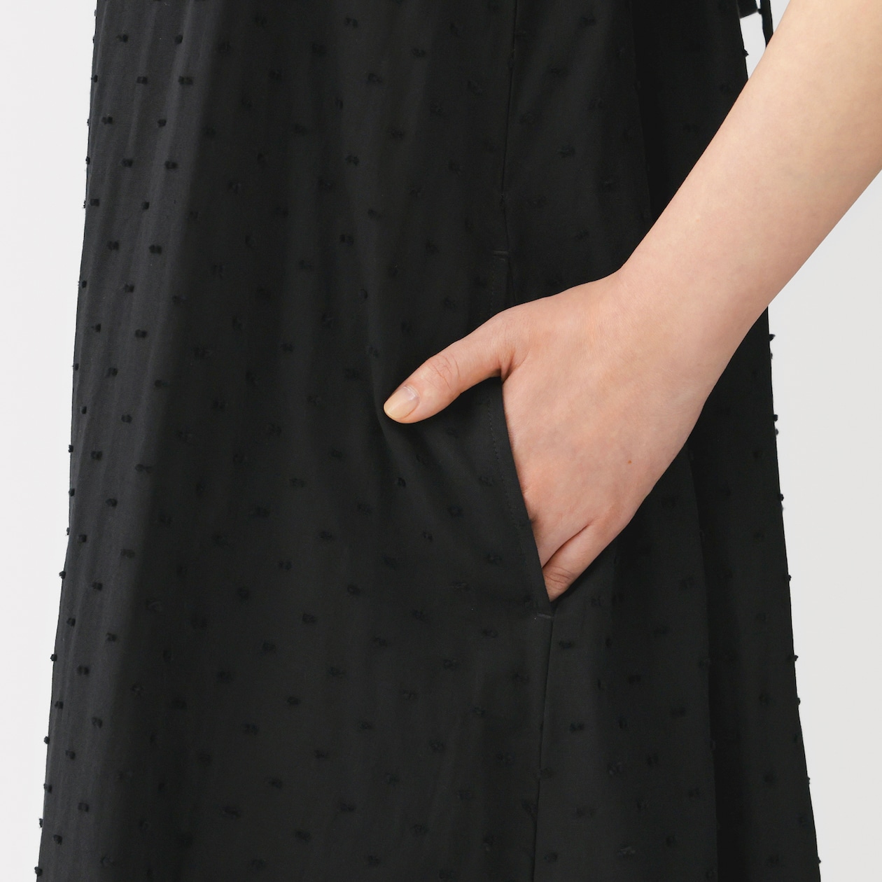 婦人　二重ガーゼ　ドットドビー　キャミワンピース