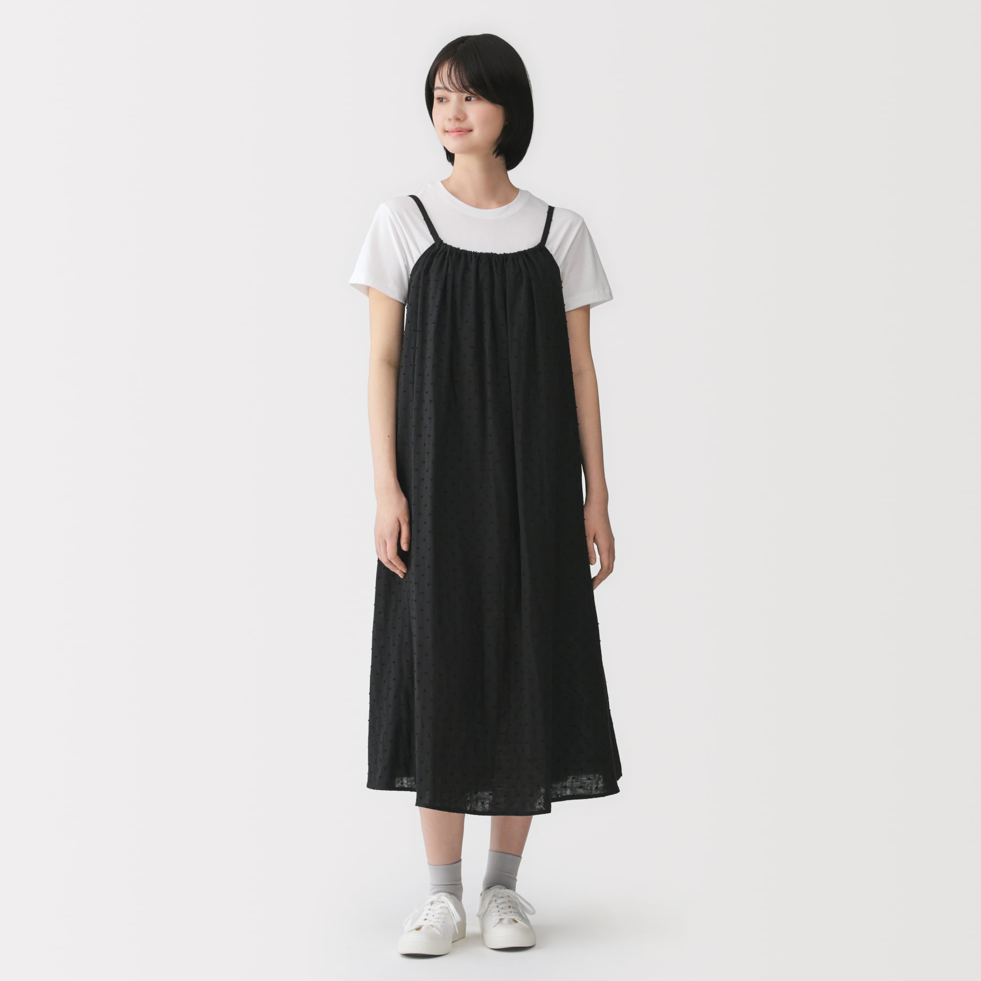 婦人 二重ガーゼ ドットドビー キャミワンピース | 無印良品