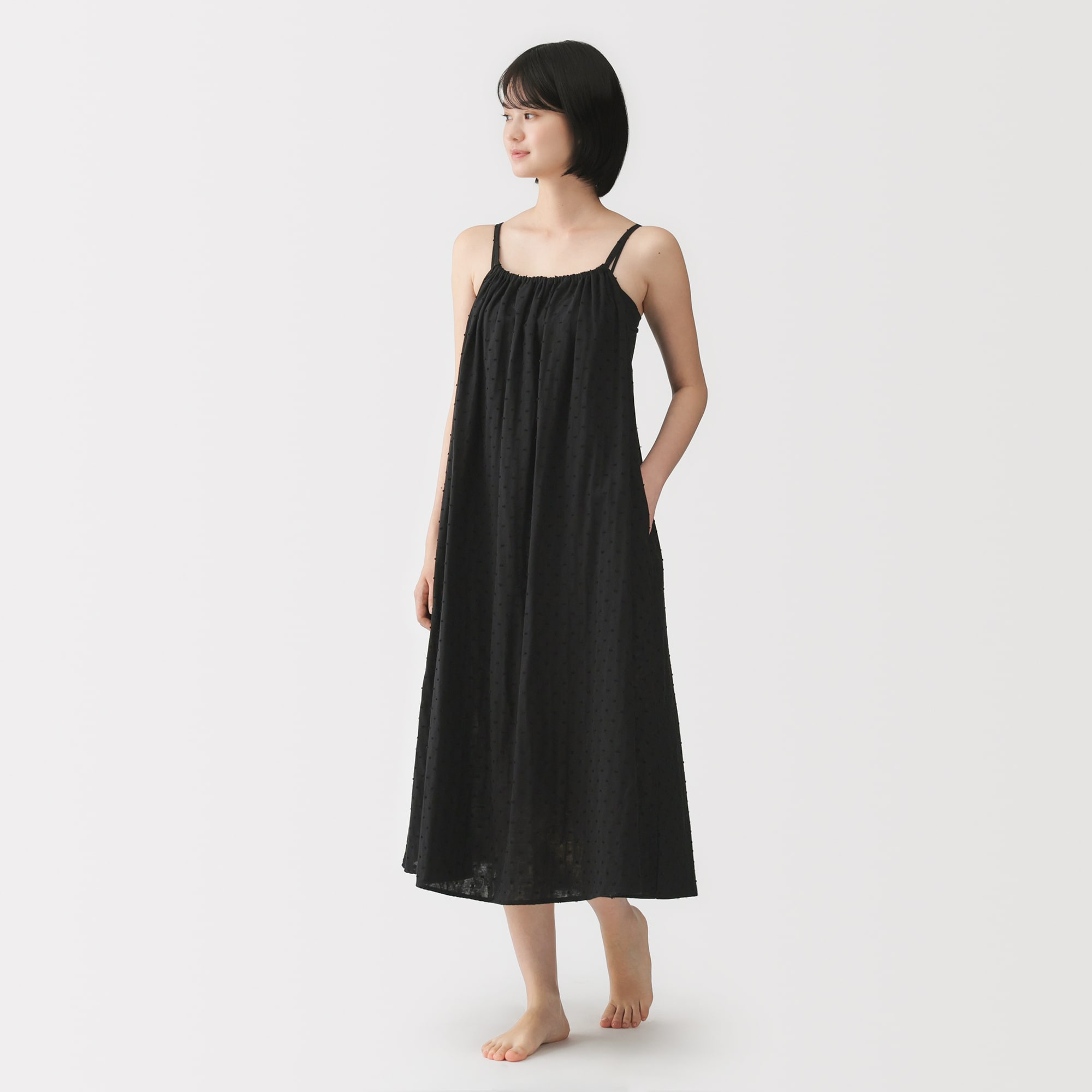 婦人 二重ガーゼ ドットドビー キャミワンピース | 無印良品
