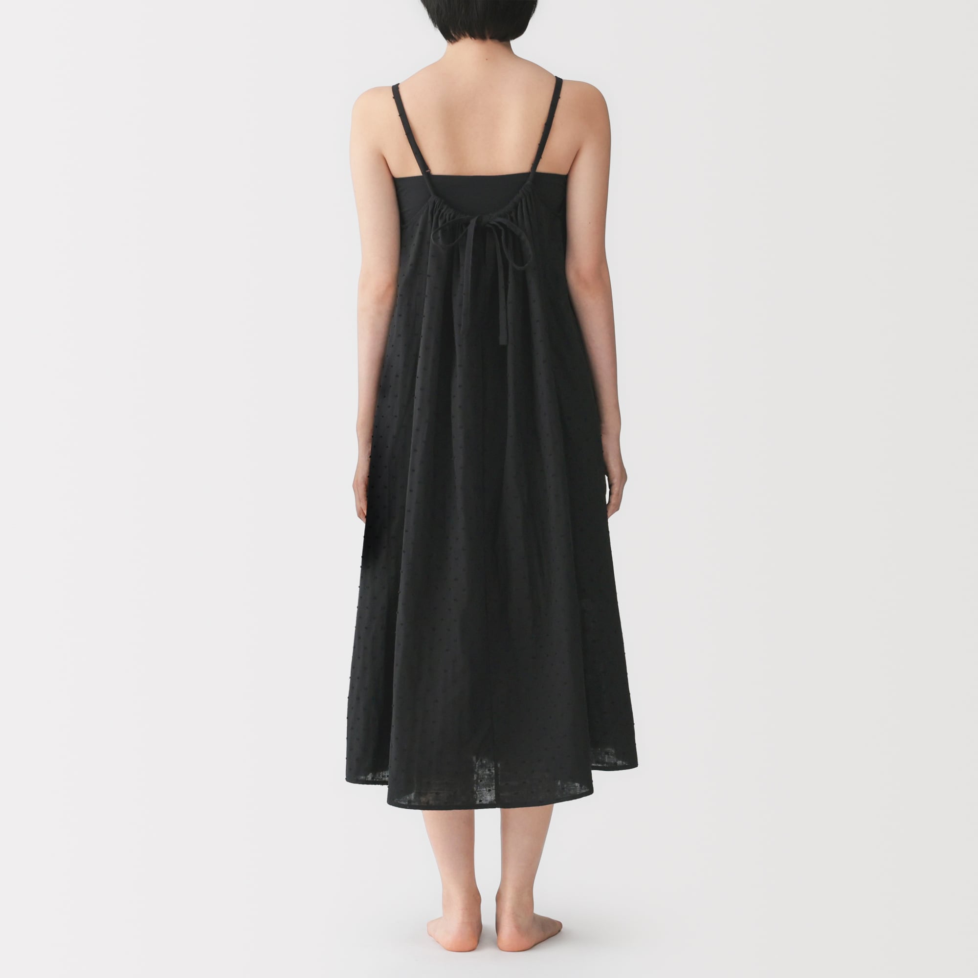 婦人　二重ガーゼ　ドットドビー　キャミワンピース