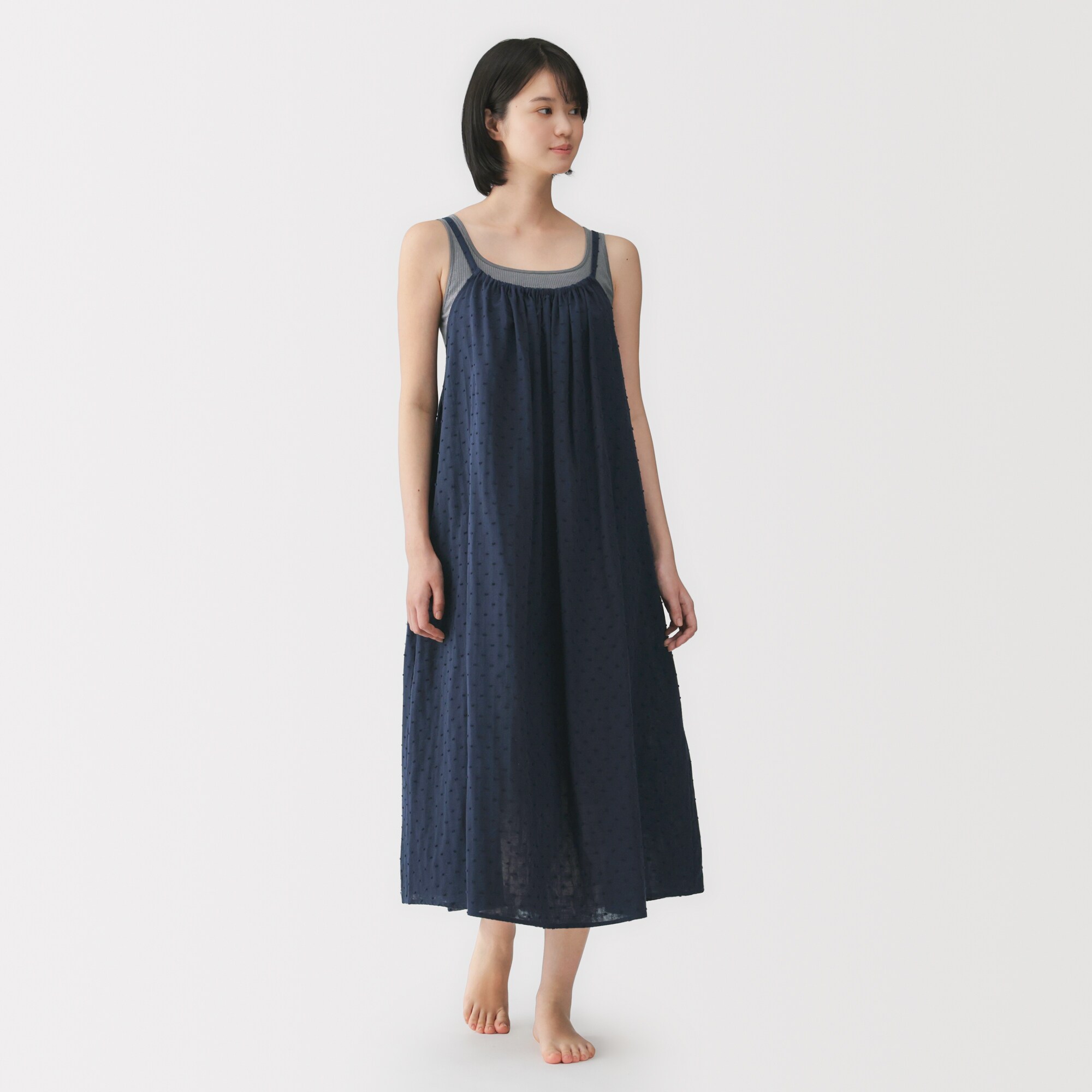 婦人 二重ガーゼ ドットドビー キャミワンピース | 無印良品