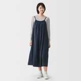 婦人　二重ガーゼ　ドットドビー　キャミワンピース