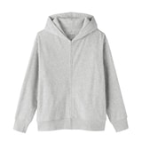 婦人　着るタオル　両面パイル　長袖ジップパーカー