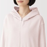 婦人　着るタオル　両面パイル　長袖ジップパーカー
