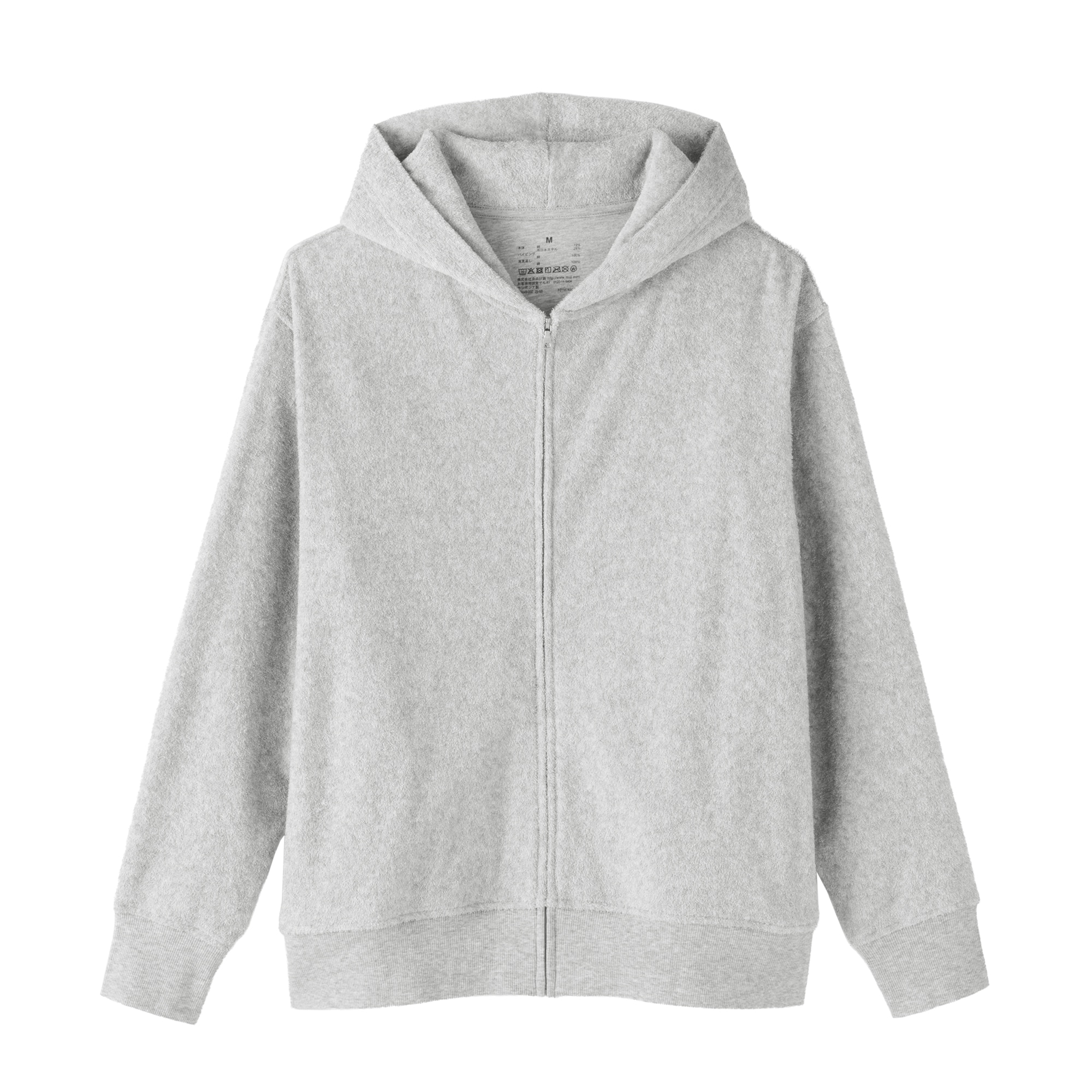 婦人　着るタオル　両面パイル　長袖ジップパーカー