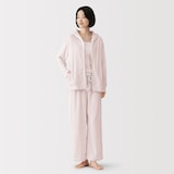 婦人　着るタオル　両面パイル　長袖ジップパーカー