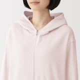 婦人　着るタオル　両面パイル　長袖ジップパーカー