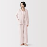 婦人　着るタオル　両面パイル　長袖ジップパーカー