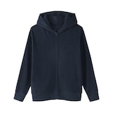 婦人　着るタオル　両面パイル　長袖ジップパーカー