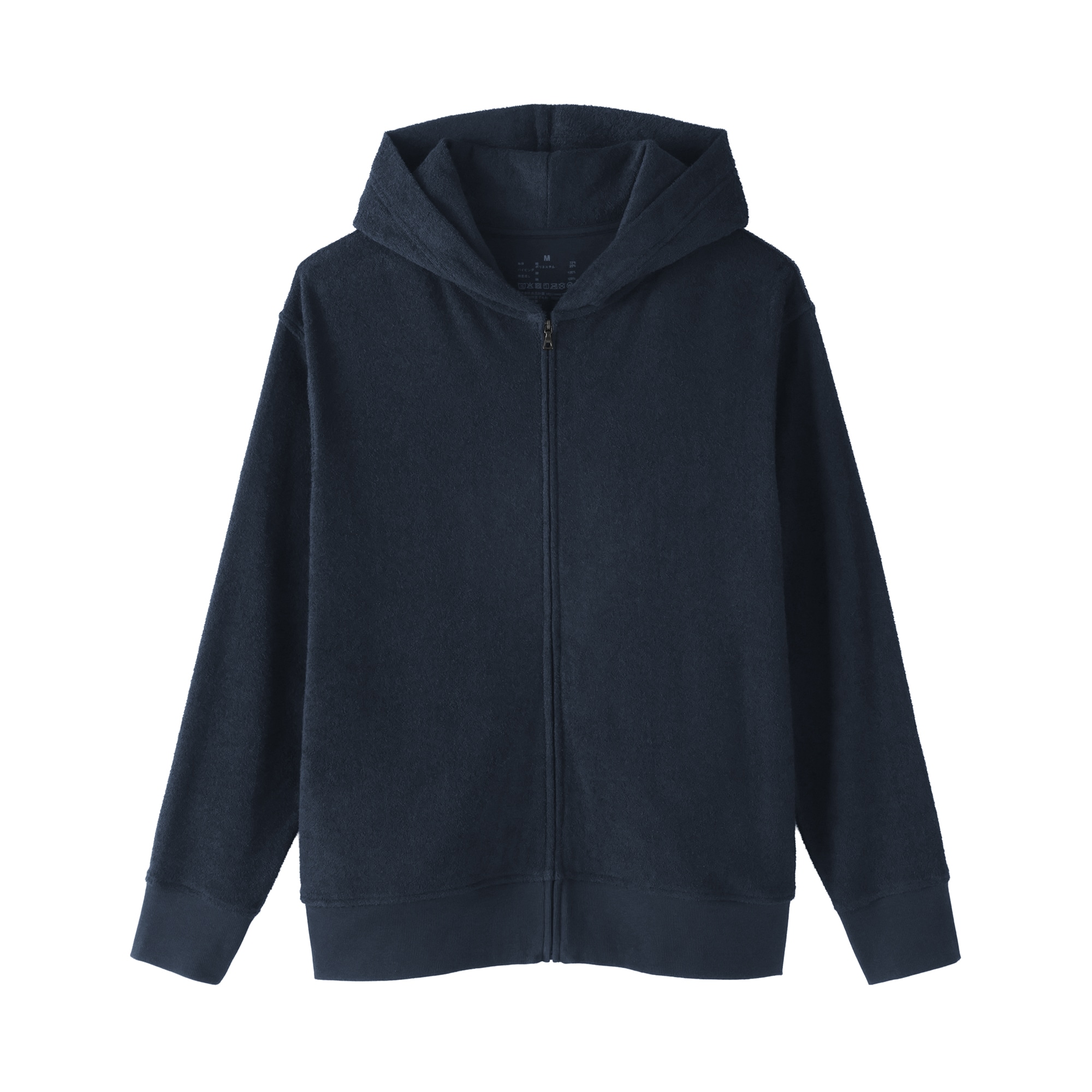 婦人　着るタオル　両面パイル　長袖ジップパーカー