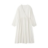 婦人　二重ガーゼ　ドットドビー　ロングカーディガン