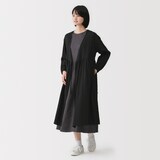 婦人　二重ガーゼ　ドットドビー　ロングカーディガン