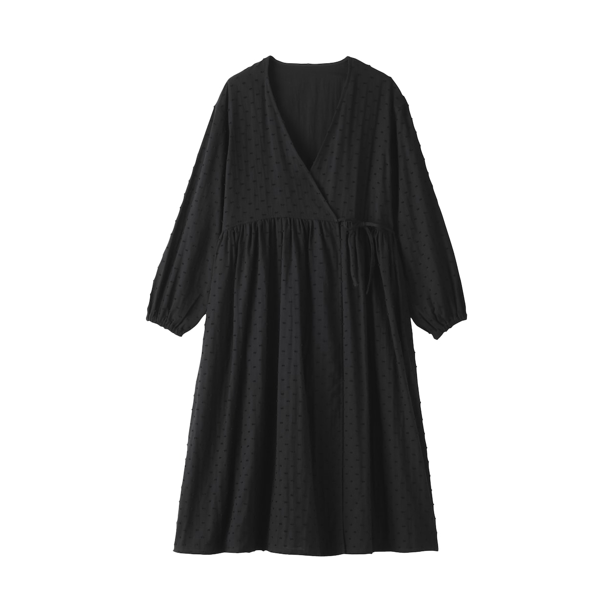 婦人　二重ガーゼ　ドットドビー　ロングカーディガン