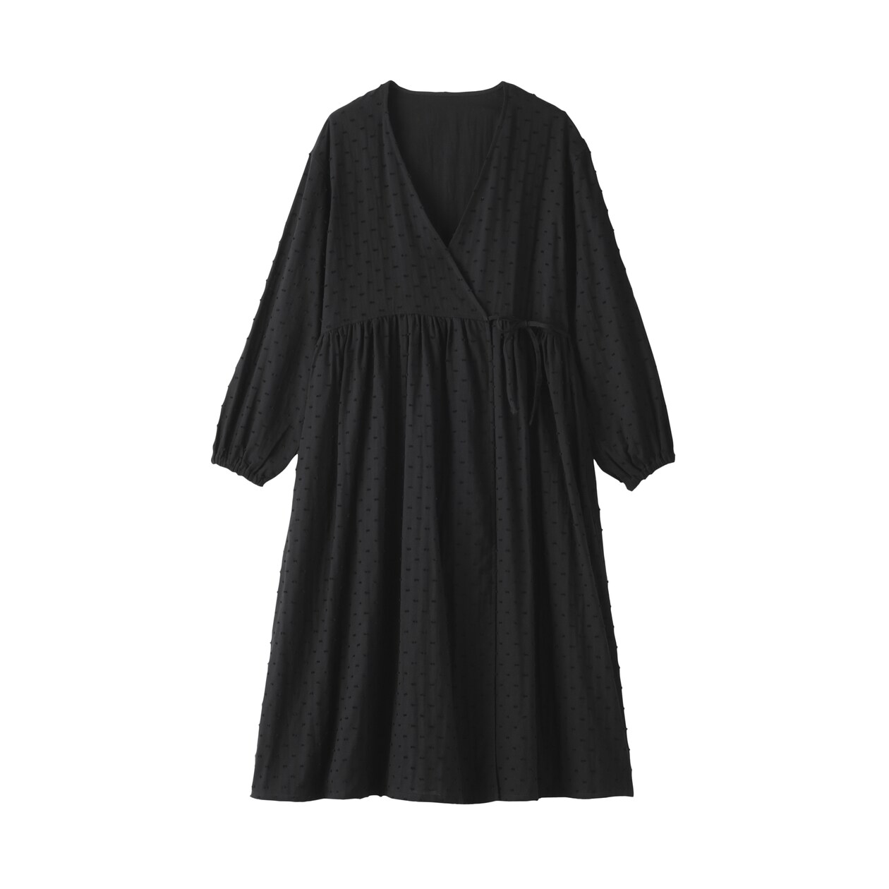 婦人　二重ガーゼ　ドットドビー　ロングカーディガン