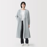 婦人　二重ガーゼ　ドットドビー　ロングカーディガン