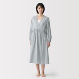 婦人　二重ガーゼ　ドットドビー　ロングカーディガン