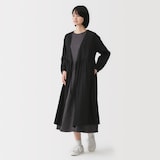 婦人　二重ガーゼ　ドットドビー　ロングカーディガン