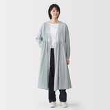 婦人　二重ガーゼ　ドットドビー　ロングカーディガン