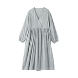 婦人　二重ガーゼ　ドットドビー　ロングカーディガン