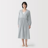 婦人　二重ガーゼ　ドットドビー　ロングカーディガン