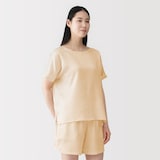 婦人　なめらかサテン　半袖プルオーバー