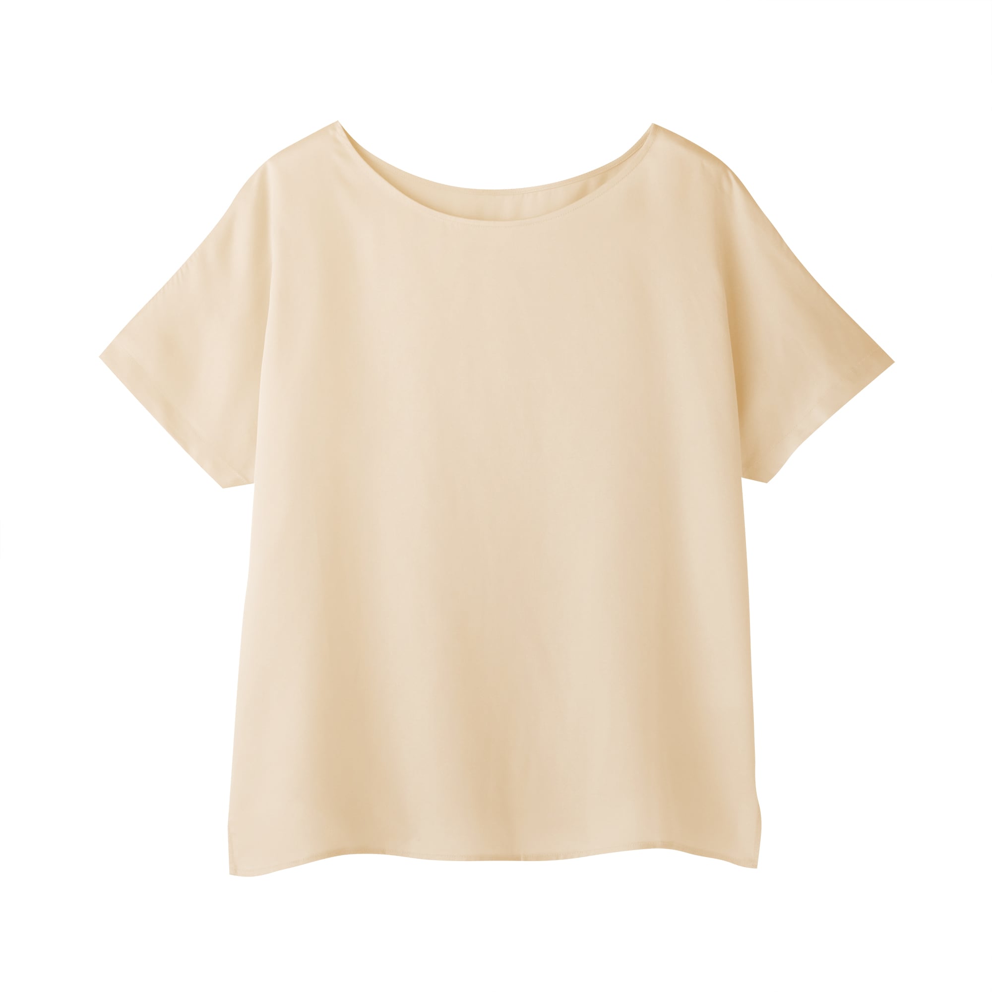 婦人　なめらかサテン　半袖プルオーバー