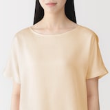 婦人　なめらかサテン　半袖プルオーバー