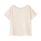 婦人　なめらかサテン　半袖プルオーバー