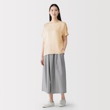 婦人　なめらかサテン　半袖プルオーバー