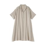 婦人　なめらかサテン　半袖パジャマワンピース