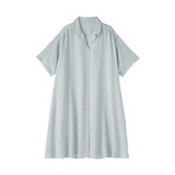 婦人　なめらかサテン　半袖パジャマワンピース