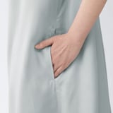 婦人　なめらかサテン　半袖パジャマワンピース