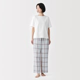 婦人　二重ガーゼ　半袖ルームウェアセット